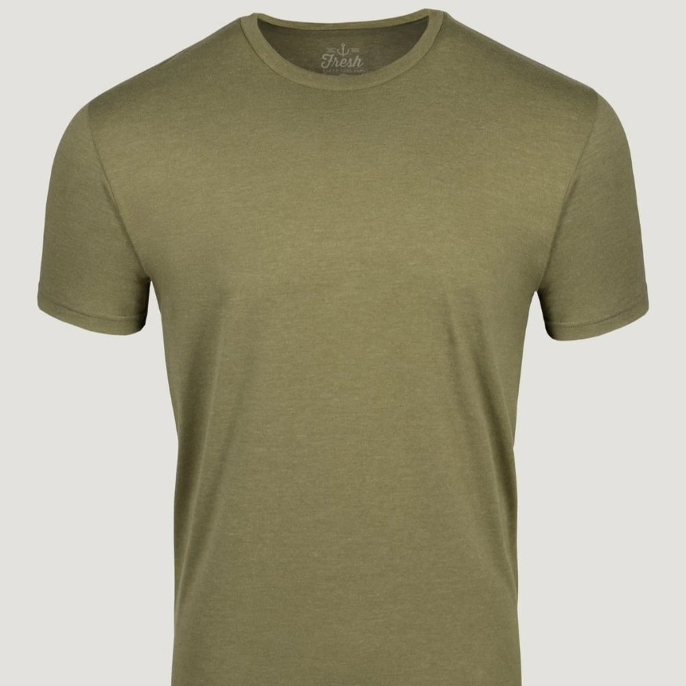 FRESH CLEAN TEES  MEN'S CREW NECK SHORT SLEEVE TEE SHIRT COLOR: MILITARY